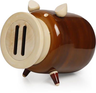 

Dennmarks Decorative Handmade Wooden Owl Shape Money Bank/coin Box/ Money Pot Coin Holder Cum Piggy Bank For Kids Coin Bank Coin Bank(Brown)