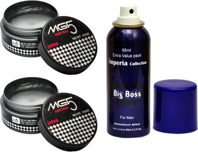 

MG5 Super Hold Hair Styler Hair Wax Japan Pack of 2 (100 gm Each) and Deodorant Spray for Men(Set of 3)