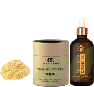 Metherb Thanaka powder 100 g & Kusumba oil 100ml for hai removal(2 Items in the set)