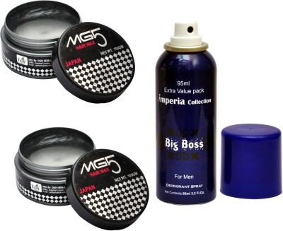 

MG5 Best Hold Hair Styler Hair Wax Japan Pack of 2 (100 gm Each) and Deodorant Spray for Men(Set of 3)