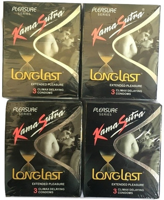 KamaSutra LONGLAST PACK OF 4 Condom(Set of 4, 12S)