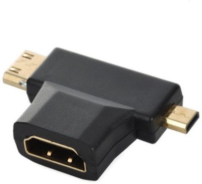 

Blendia 2 1 micro HDMI male + mini HDMI male HDMI 1.4 female cable adapter (BLACK) HDMI Cable(Compatible with MOBILE/ COMPUTER, Black)