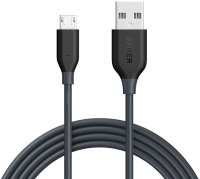 Anker A8132012 0.9 m Power Cord(Compatible with Mobiles, Black) at flipkart