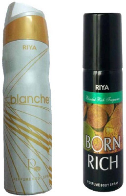 

Riya BORN RICH + BLANCHE Body Spray - For Men & Women(350 ml, Pack of 2)