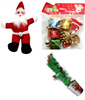 

Blushia Christmas Santa Toy With Tree Decor Meterial& Artificial Tree(Red)