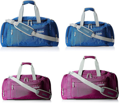 

American Tourister (Expandable) X-BAG CASUAL2 DUF 55CM - 65CM BLUE & MAGENTA Travel Duffel Bag(Blue)