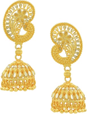memoir Gold plated Rajasthan Temple Kangoora design inspired, handmade designer Fashion Jhumki Traditional, Women Brass Jhumki Earring