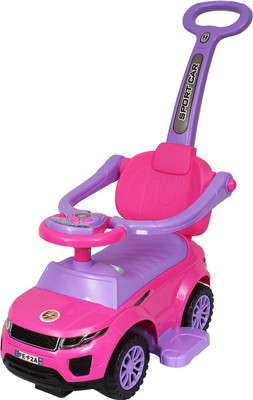 

Ez' Playmates Super SUV manual ride-on with music and led lights for kids - Pink Car Non Battery Operated Ride On(Pink)