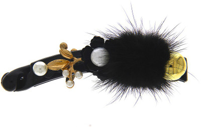 Anuradha Art Jewellery Party Wear Banana Clip Banana Clip(Black)