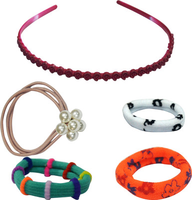 

Angel Glitter Rose Full Of Garden Maroon Hair Accessory Set(Multicolor)
