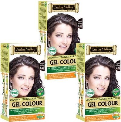 

Indus Valley Organically Natural Gel Light Brown 5.0 (Pack of 3) Hair Color(Light Brown 5.0)