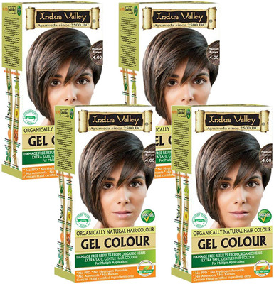 

Indus Valley Organically Natural Gel Medium Brown 4.00 (Pack of 4) Hair Color(Medium Brown 4.00)