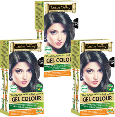 

Indus Valley Organically Natural Gel Black 1.00 (Triple Pack) No Ammonia Hair Color(Black 1.00)