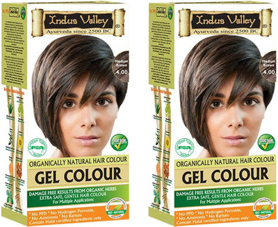 

Indus Valley Organically Natural Gel Medium Brown 4.00 (Pack of 2) Hair Color(Medium Brown 4.00)