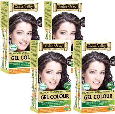 

Indus Valley Organically Natural Gel Light Brown 5.0 (Pack of 4) Hair Color(Light Brown 5.0)