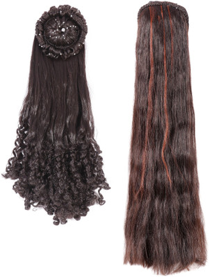 

HONBON combo for Women And Girls, Juda Accessories for Women and girls, Extension 20-21 and 30-32 Inches (Brown) Hair Extension