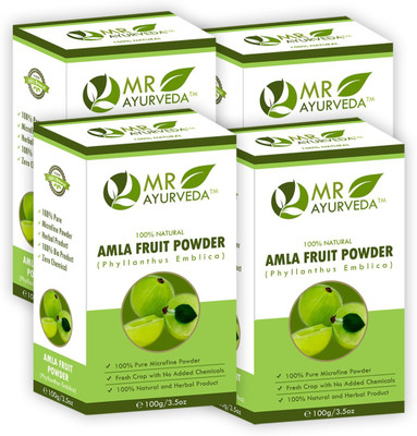 

MR Ayurveda Herbal Amla Powder, Natural Hair Treatment - Combo Pack of 4(400 g)
