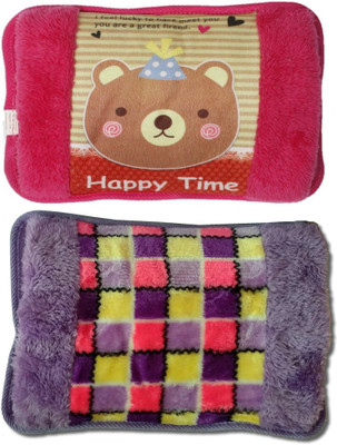 

Cinnamon Best Quality Pack of 2 Velvet Pocket Water Bag With Fur Rechargeable Electric 1 L Hot Water Bag(Multicolor)