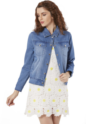 Merlot Full Sleeve Solid Women Denim Jacket at flipkart