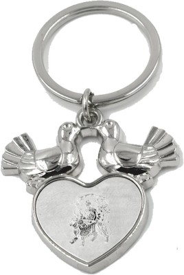 faynci Maa Sherawali Mata with Love Bird Keychain for Good Luck and Gifting Key Chain