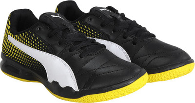

Puma Boys & Girls Lace Running Shoes(Black, Black- white-blazing yellow