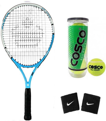

Cosco Ace 25 (Junior Size - 25 Inch) (Age Group - 8 to 10 Years) Tennis Racquet (Color on Availability) with Tennis Ball " All Court " 2 Band ( Color on Availability) Tennis Kit
