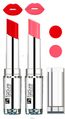 

Forsure Full Day Lasting Velevt Matte Lipstick (Set of 2)(Hot Red, Peach)