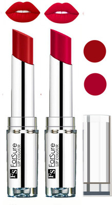 Forsure Full Day Lasting Velevt Matte Lipstick (Set of 2)(Sweet Red, Magenta)