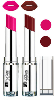 

Forsure Full Day Lasting Velevt Matte Lipstick (Set of 2)(Rose Pink, Wine)