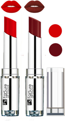

Forsure Full Day Lasting Velevt Matte Lipstick (Set of 2)(Romantic Red, Wine)