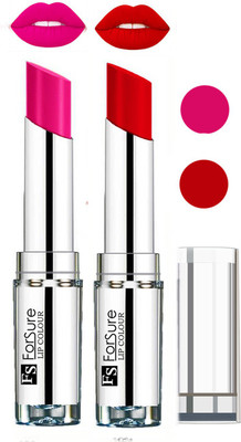 

Forsure Full Day Lasting Velevt Matte Lipstick (Set of 2)(Rose Pink, Romantic Red)