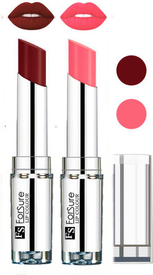 

Forsure Full Day Lasting Velevt Matte Lipstick (Set of 2)(Wine, Peach)