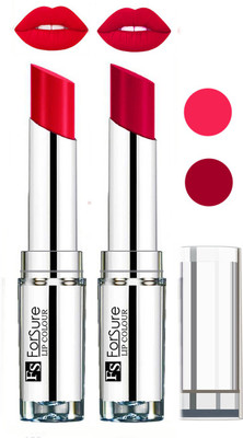 

Forsure Full Day Lasting Velevt Matte Lipstick (Set of 2)(Ruby Red, Magenta)