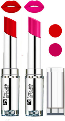 

Forsure Full Day Lasting Velevt Matte Lipstick (Set of 2)(Romantic Red, Rose Pink)