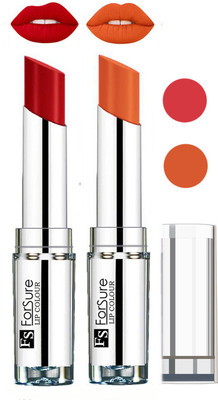 

Forsure Full Day Lasting Velevt Matte Lipstick (Set of 2)(Sweet Red, Nude)