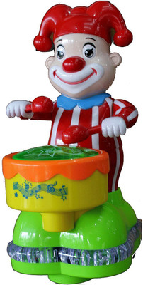 

R.V ENTERPRISES musical and rotating happy clown toy with flashing light for kids(Multicolor)