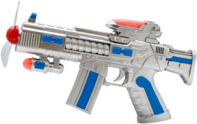 

R.V ENTERPRISES MUSICAL AND ROTATING SPACE GUN TOY WITH FLASHING LIGHT(Multicolor)
