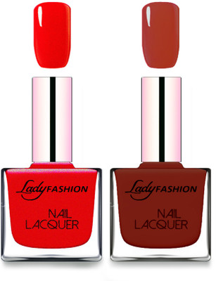 

Lady Fashion Cube Shaped Made In India Nail Polish Red, Coffee(Pack of 2)