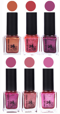 

Unique Nails Gel Nail Polish Set 2667 Multicolor(Pack of 6)