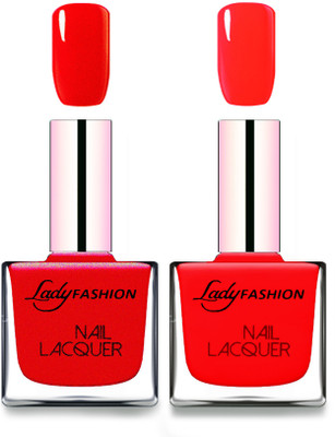 

Lady Fashion Cube Shaped Made In India Nail Polish Red, Juicy Red(Pack of 2)
