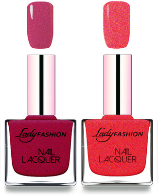 

Lady Fashion Cube Shaped Made In India Nail Polish Maroon, Pink(Pack of 2)