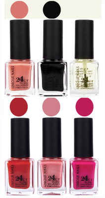 

Unique Nails Gel Nail Polish Set 2632 Multicolor(Pack of 6)