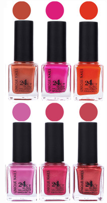 

Unique Nails Gel Nail Polish Set 2655 Multicolor(Pack of 6)