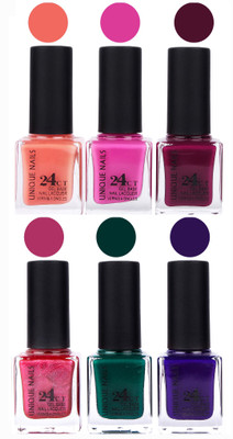 

Unique Nails Gel Nail Polish Set 2664 Multicolor(Pack of 6)