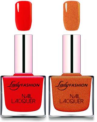 

Lady Fashion Cube Shaped Made In India Nail Polish Red, Copper(Pack of 2)