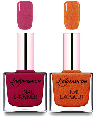 

Lady Fashion Cube Shaped Made In India Nail Polish Maroon, Copper(Pack of 2)