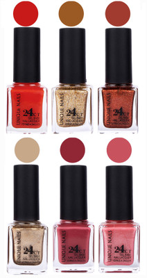 

Unique Nails Gel Nail Polish Set 2639 Multicolor(Pack of 6)