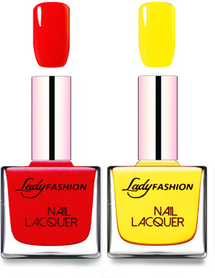 

Lady Fashion Cube Shaped Made In India Nail Polish Red, Yellow(Pack of 2)