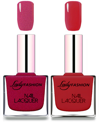

Lady Fashion Cube Shaped Made In India Nail Polish Maroon, Dark Red(Pack of 2)