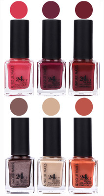 

Unique Nails Gel Nail Polish Set 2636 Multicolor(Pack of 6)